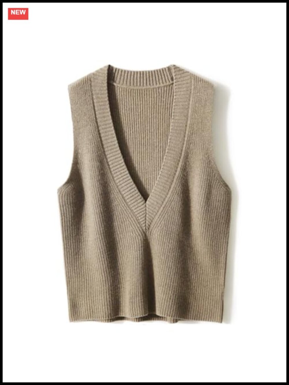 Sleeveless V-Neck Knit Sweater Vest Polyester Pullover Tank Top